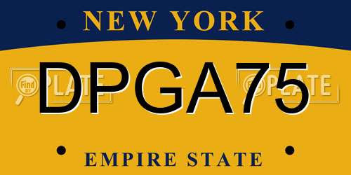 DPGA75 New York License Plate