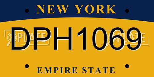 DPH1069 New York License Plate