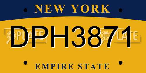 DPH3871 New York License Plate