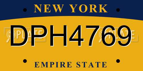 DPH4769 New York License Plate