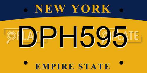 DPH595 New York License Plate