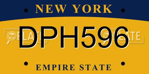 DPH596 New York License Plate