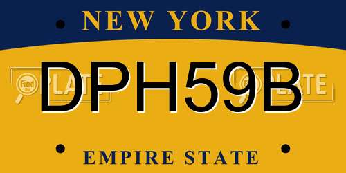 DPH59B New York License Plate