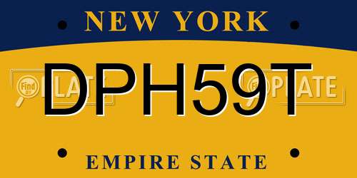 DPH59T New York License Plate