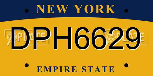 DPH6629 New York License Plate