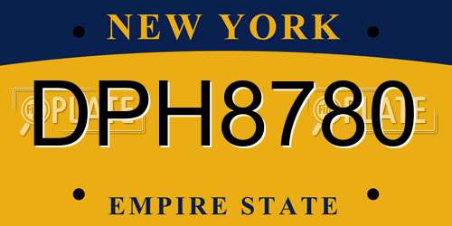 DPH8780 New York License Plate