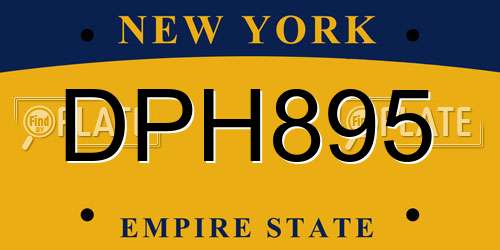 DPH895 New York License Plate