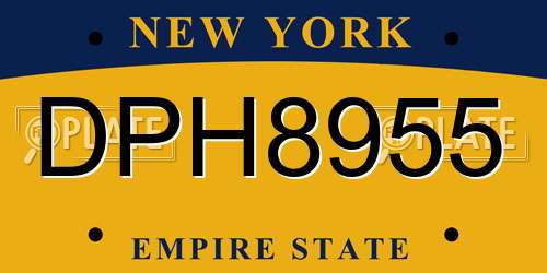 DPH8955 New York License Plate