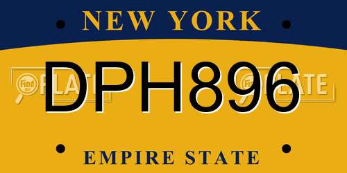 DPH896 New York License Plate