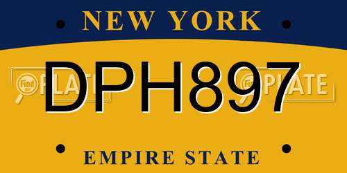 DPH897 New York License Plate