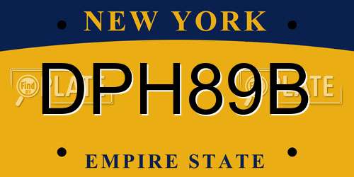 DPH89B New York License Plate