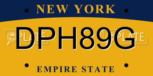 DPH89G New York License Plate
