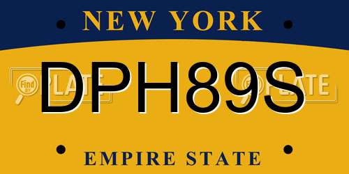 DPH89S New York License Plate