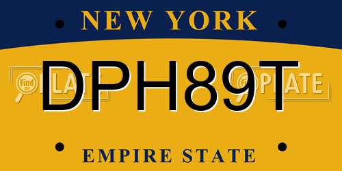 DPH89T New York License Plate
