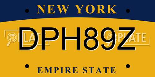 DPH89Z New York License Plate