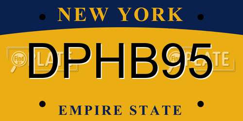 DPHB95 New York License Plate