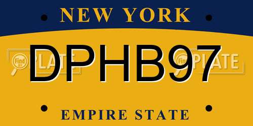 DPHB97 New York License Plate