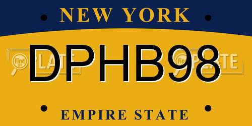 DPHB98 New York License Plate
