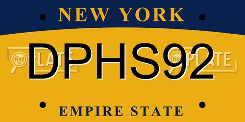DPHS92 New York License Plate