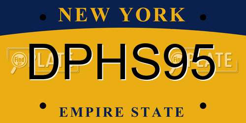 DPHS95 New York License Plate