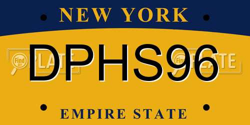 DPHS96 New York License Plate