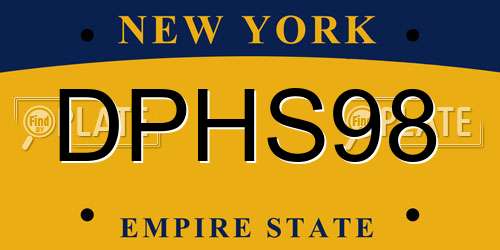 DPHS98 New York License Plate