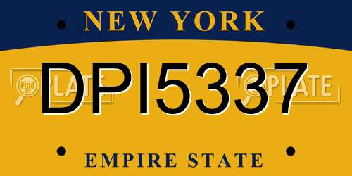 DPI5337 New York License Plate
