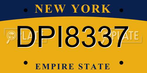 DPI8337 New York License Plate