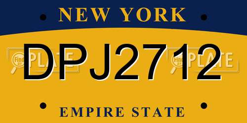 DPJ2712 New York License Plate