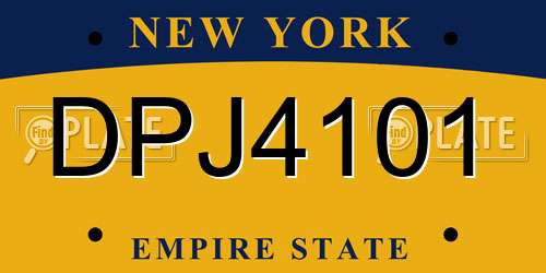 DPJ4101 New York License Plate