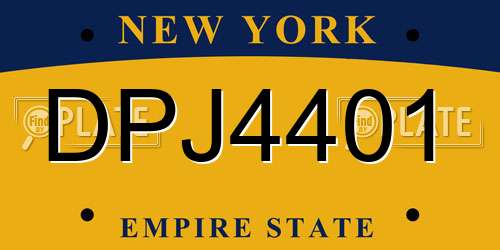 DPJ4401 New York License Plate