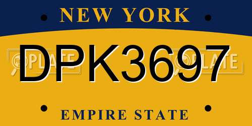 DPK3697 New York License Plate