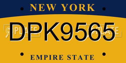 DPK9565 New York License Plate