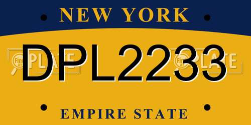 DPL2233 New York License Plate