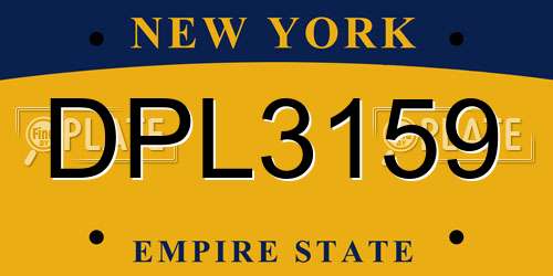 DPL3159 New York License Plate