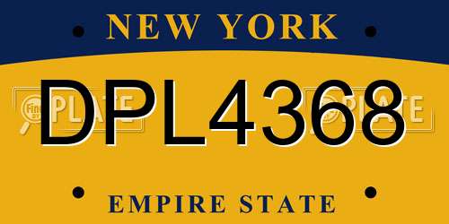 DPL4368 New York License Plate