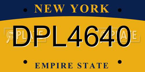 DPL4640 New York License Plate