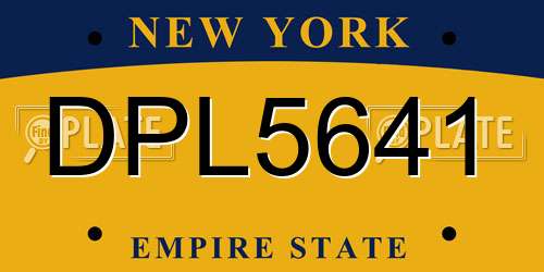 DPL5641 New York License Plate