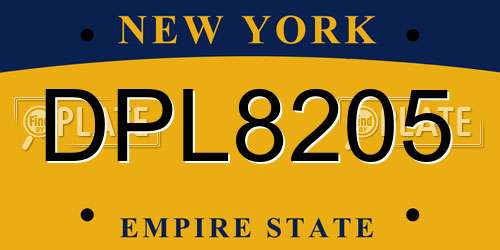 DPL8205 New York License Plate