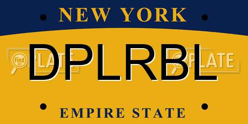 DPLRBL New York License Plate
