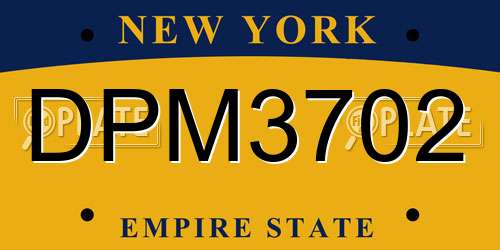DPM3702 New York License Plate