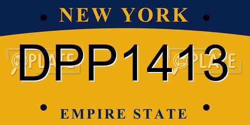 DPP1413 New York License Plate