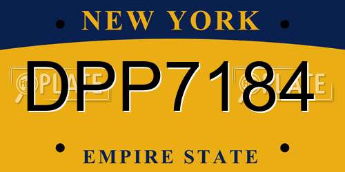 DPP7184 New York License Plate