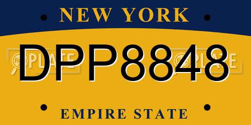DPP8848 New York License Plate