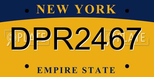 DPR2467 New York License Plate