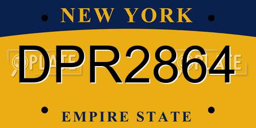 DPR2864 New York License Plate