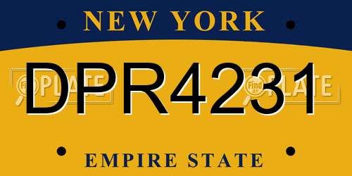 DPR4231 New York License Plate