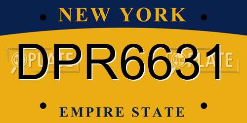 DPR6631 New York License Plate