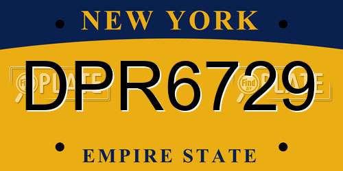 DPR6729 New York License Plate