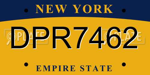 DPR7462 New York License Plate